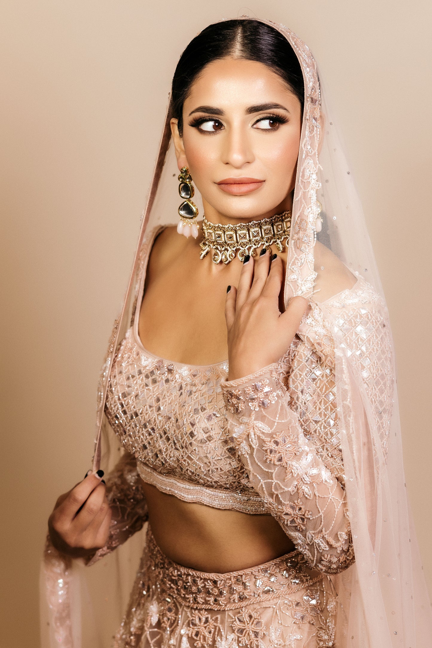 designer blush lehenga indian festive outfit USA