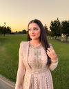 blush anarkali dress with embroidery festive wear USA