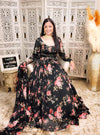 black floral sharara set with anarkali kurta festive wear USA