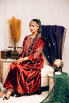 crimson red embroidered kurta set with dupatta festive wear USA