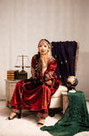 crimson red embroidered kurta set with dupatta festive wear USA